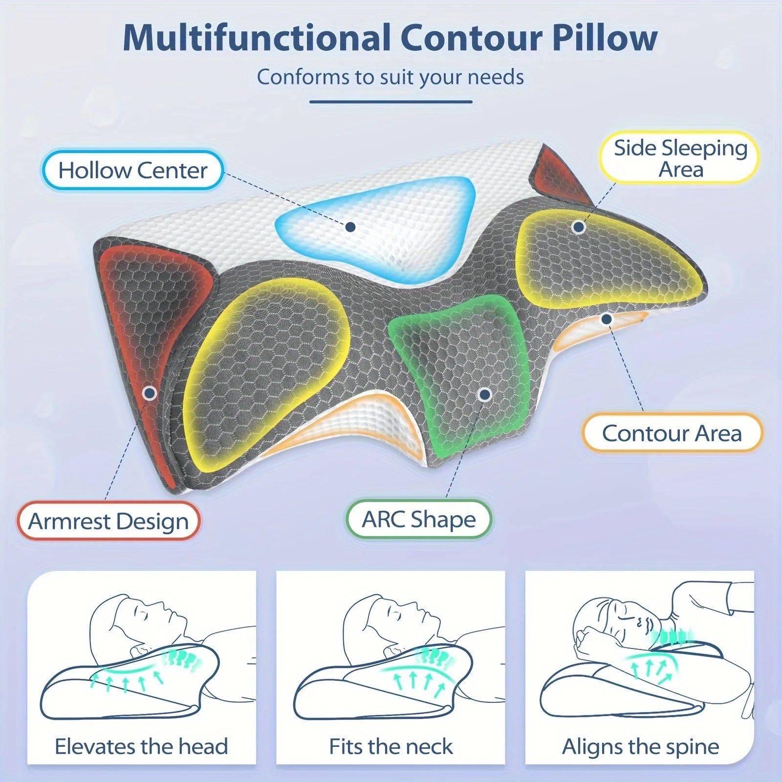 Ergonomic Cervical Foam Pillow